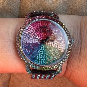 Coach Rainbow Watch 🌈 Stainless Steel Crystal watch dial, bezel and band.